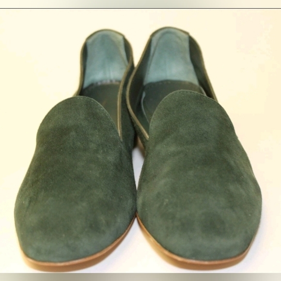 Mansur Gavriel Womens 6.5 36.5 Green Suede Low Heeled Loafers Italy Made Shoes - Picture 9 of 16